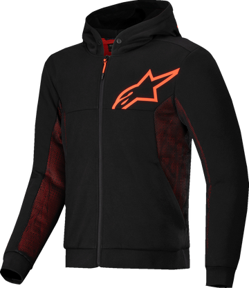 ALPINESTARS Chrome Air Sport Hoodie - Black/Red Fluo - Small