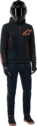 ALPINESTARS Chrome Air Sport Hoodie - Black/Red Fluo - Small