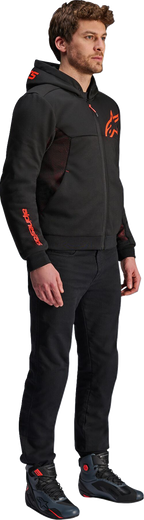 ALPINESTARS Chrome Air Sport Hoodie - Black/Red Fluo - Small
