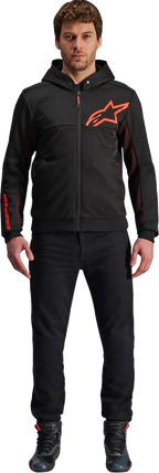 ALPINESTARS Chrome Air Sport Hoodie - Black/Red Fluo - Small