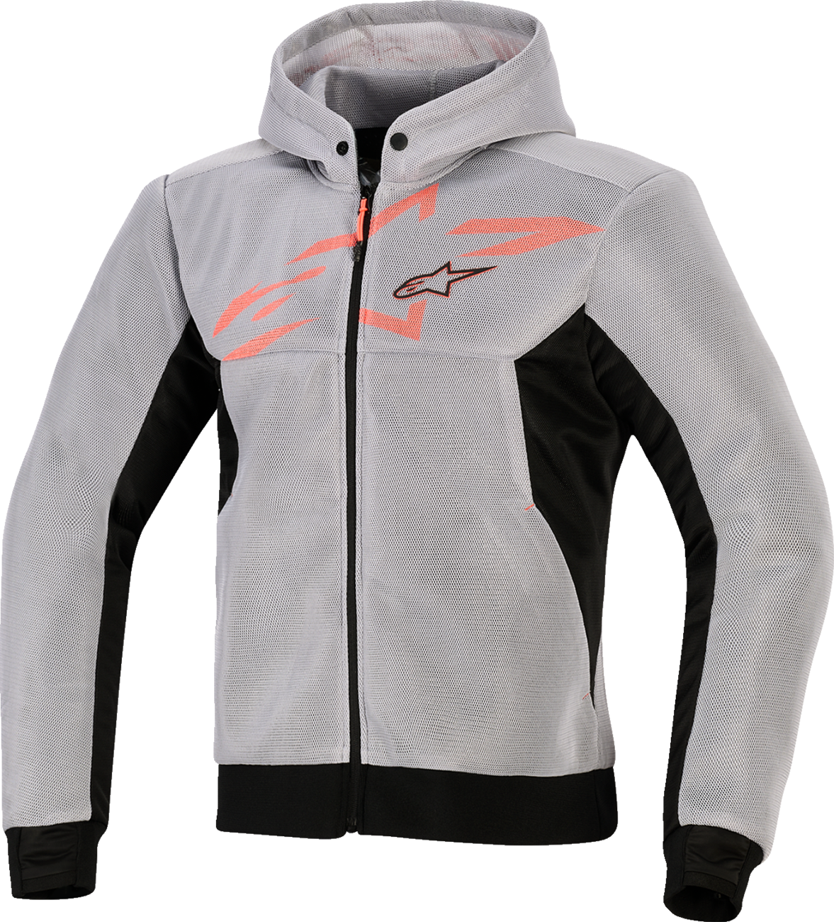 ALPINESTARS Chrome Super Airflow Hoodie - Black/Mid Gray/Red Fluo - Medium