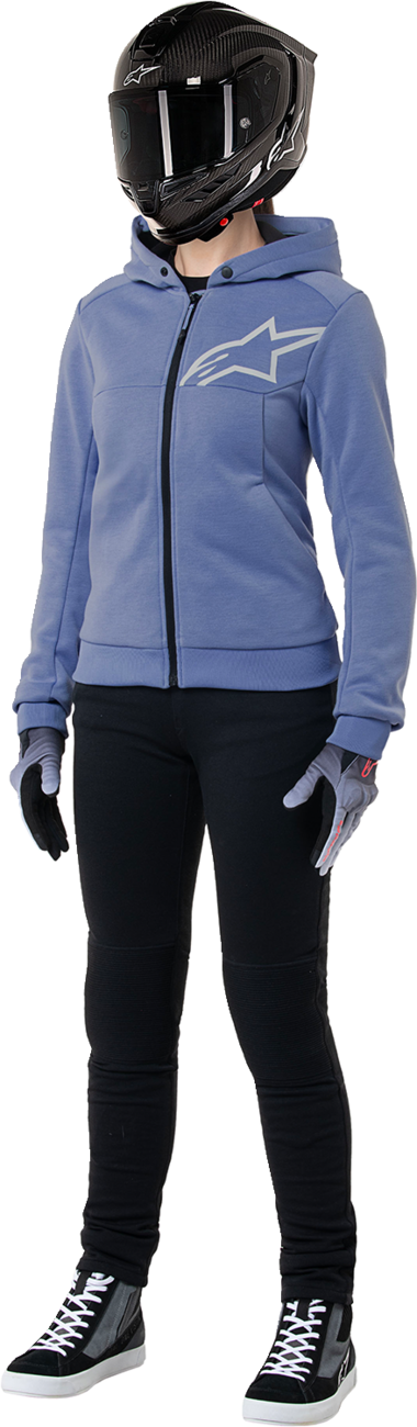 ALPINESTARS Stella Chrome v2 Sport Hoodie - Blue Violet/White - Small