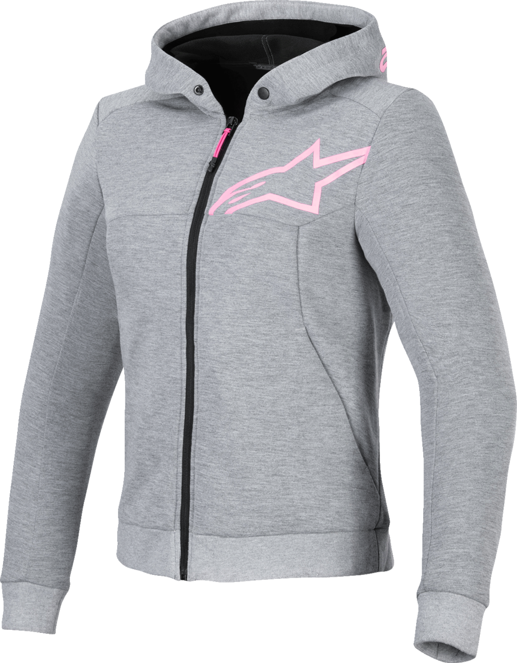 ALPINESTARS Stella Chrome v2 Sport Hoodie - Heather Gray/Fluo Pink - Small