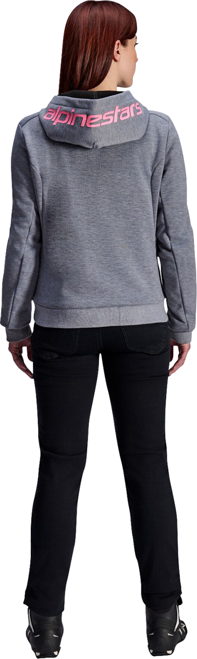 ALPINESTARS Stella Chrome v2 Sport Hoodie - Heather Gray/Fluo Pink - Small