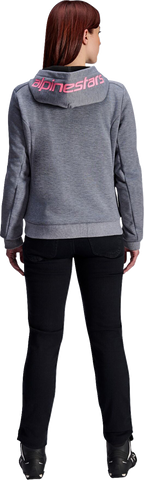 ALPINESTARS Stella Chrome v2 Sport Hoodie - Heather Gray/Fluo Pink - Small