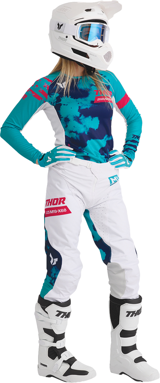 Thor Womens Launchmode Bleach White/aqua 7/8 Pants