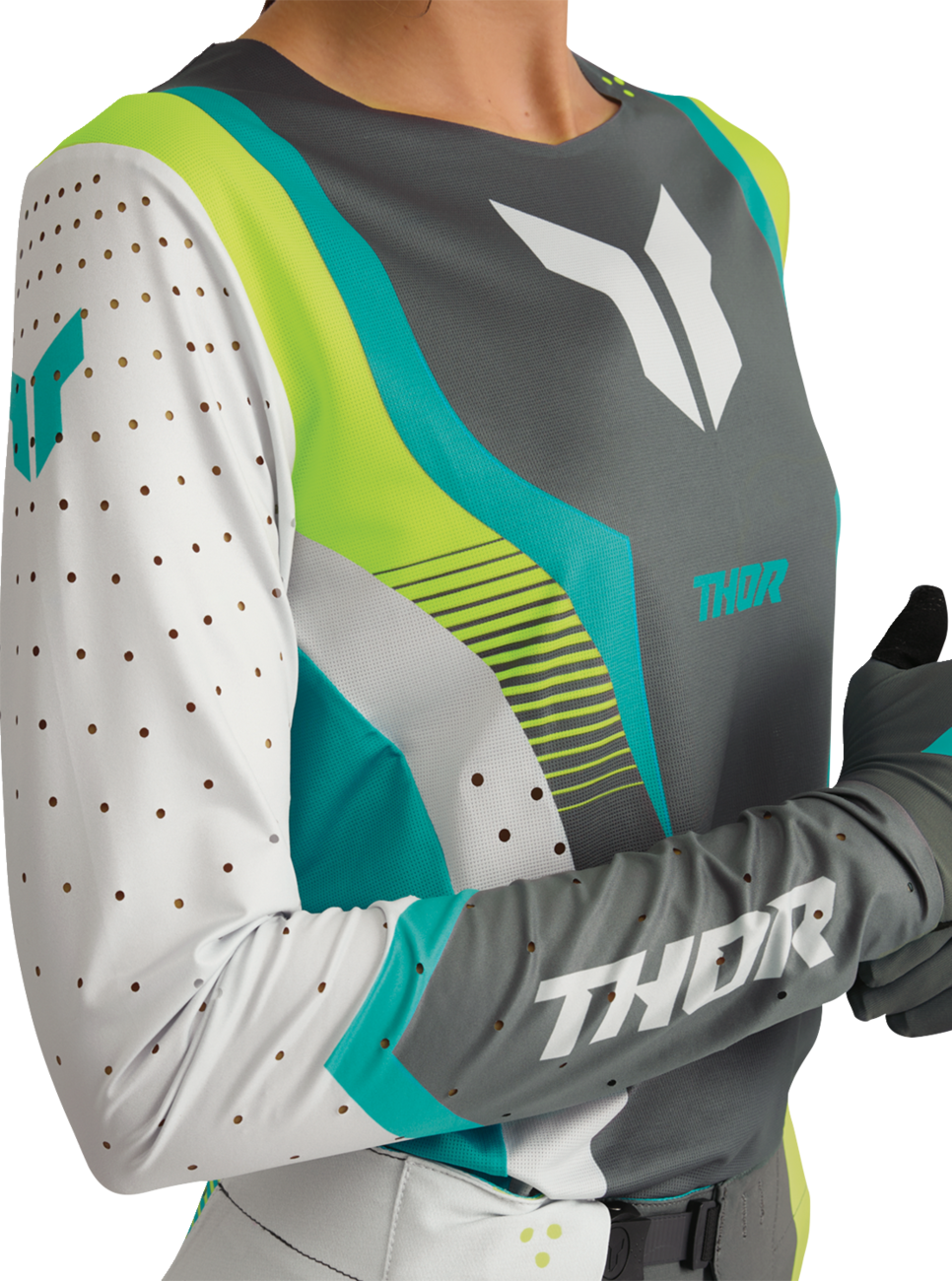 Thor Wmn Sportmode Velocity Gy/aq Jersey