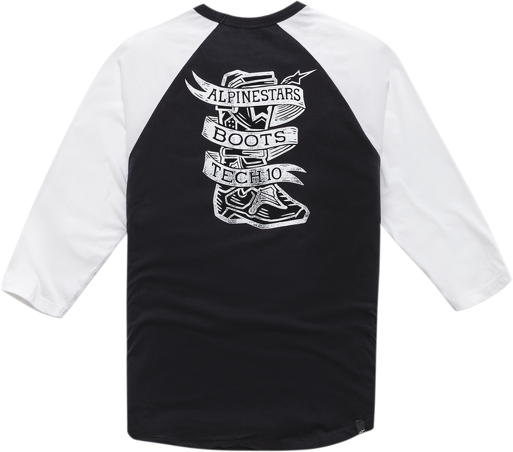 ALPINESTARS Booted Raglan T-Shirt - Black/White - Large