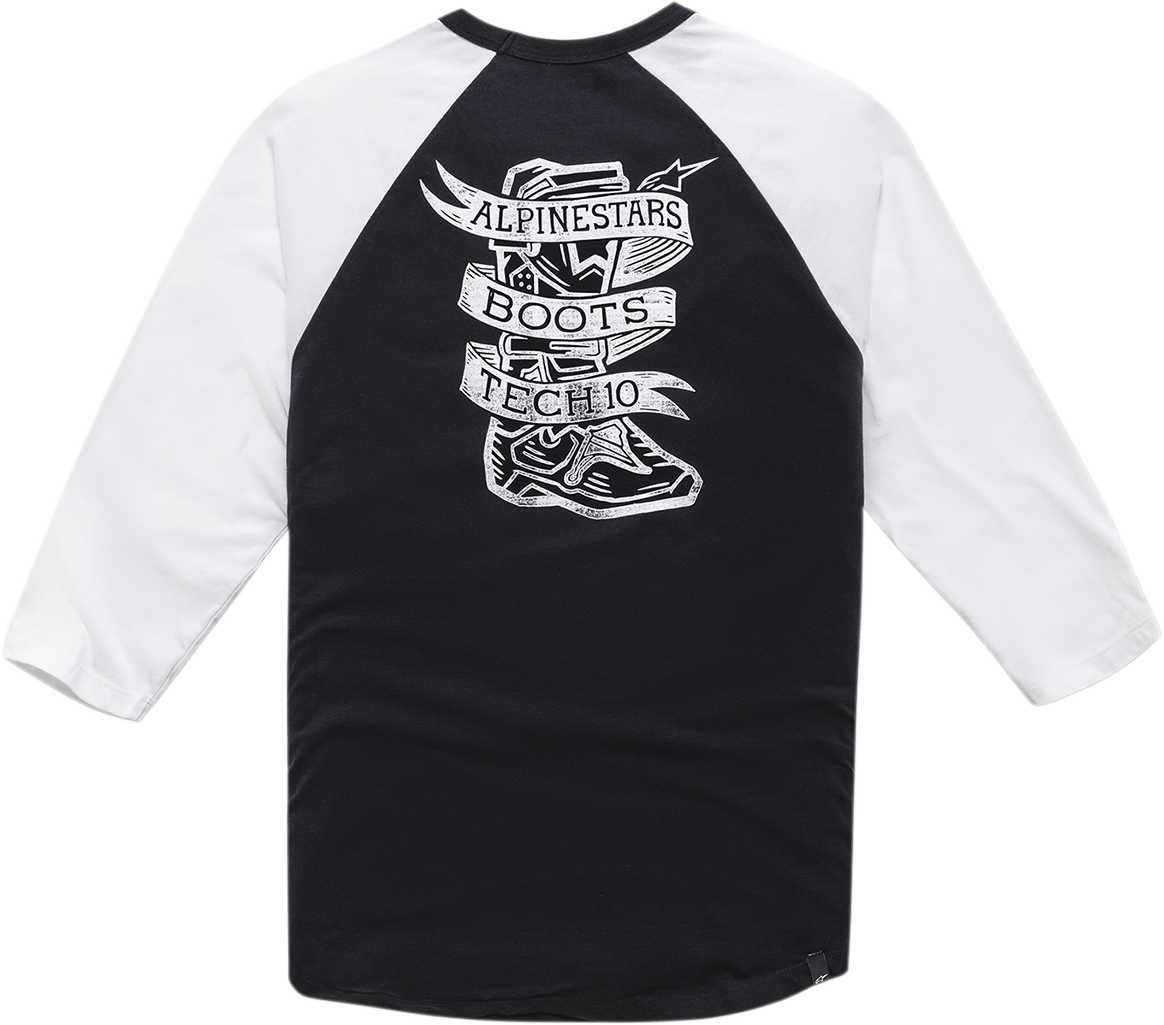 ALPINESTARS Booted Raglan T-Shirt - Black/White - Large
