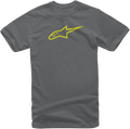 ALPINESTARS Ageless T-Shirt - Charcoal/Hi-Vis Yellow - 2XL