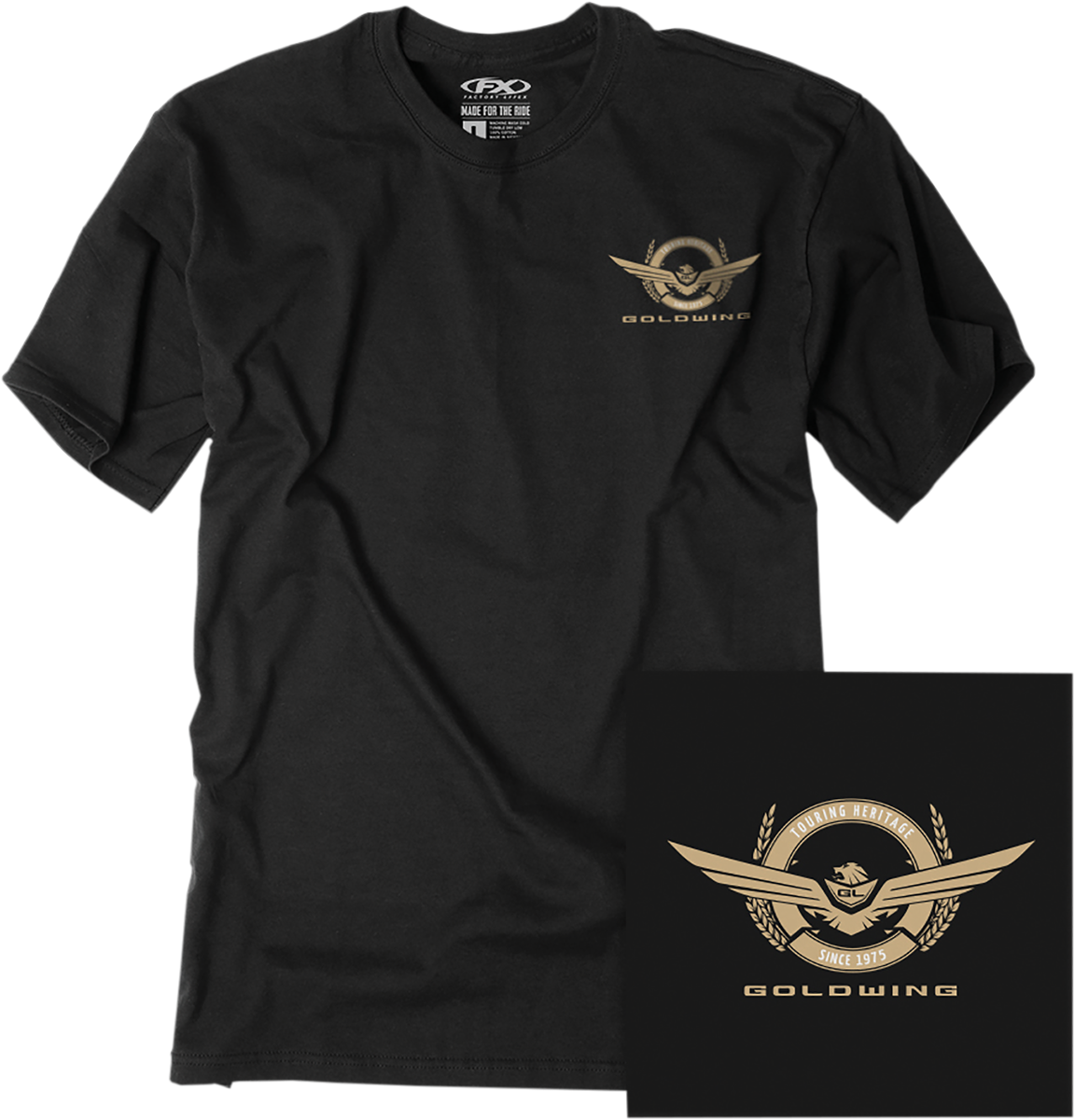 Factory Effex Tee Goldwng Badge - Black