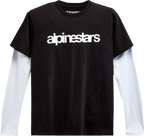 ALPINESTARS Stack Long-Sleeve Knit T-Shirt - Black/White - Medium