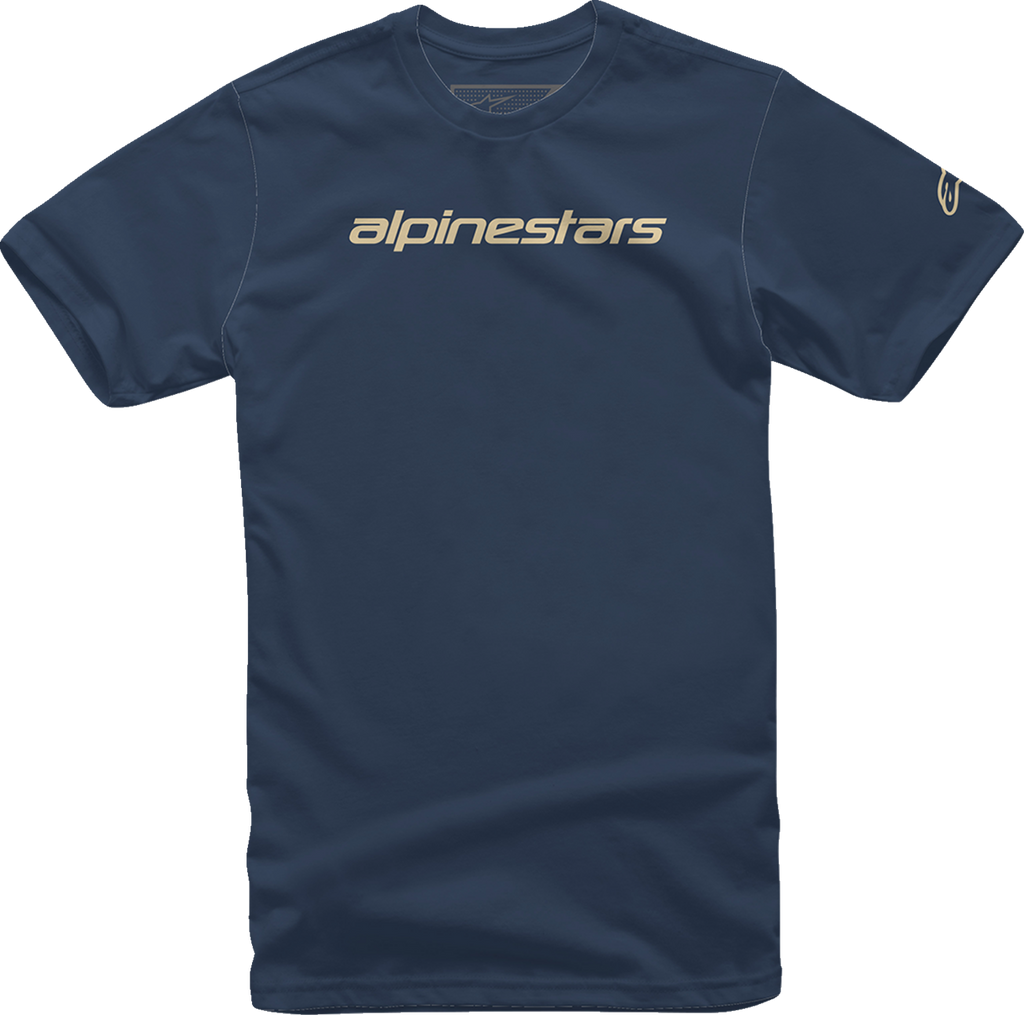 ALPINESTARS Linear Wordmark T-Shirt - Navy/Stone - Medium