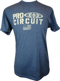 PRO CIRCUIT Logo Flag T-Shirt - Heather Navy - Small