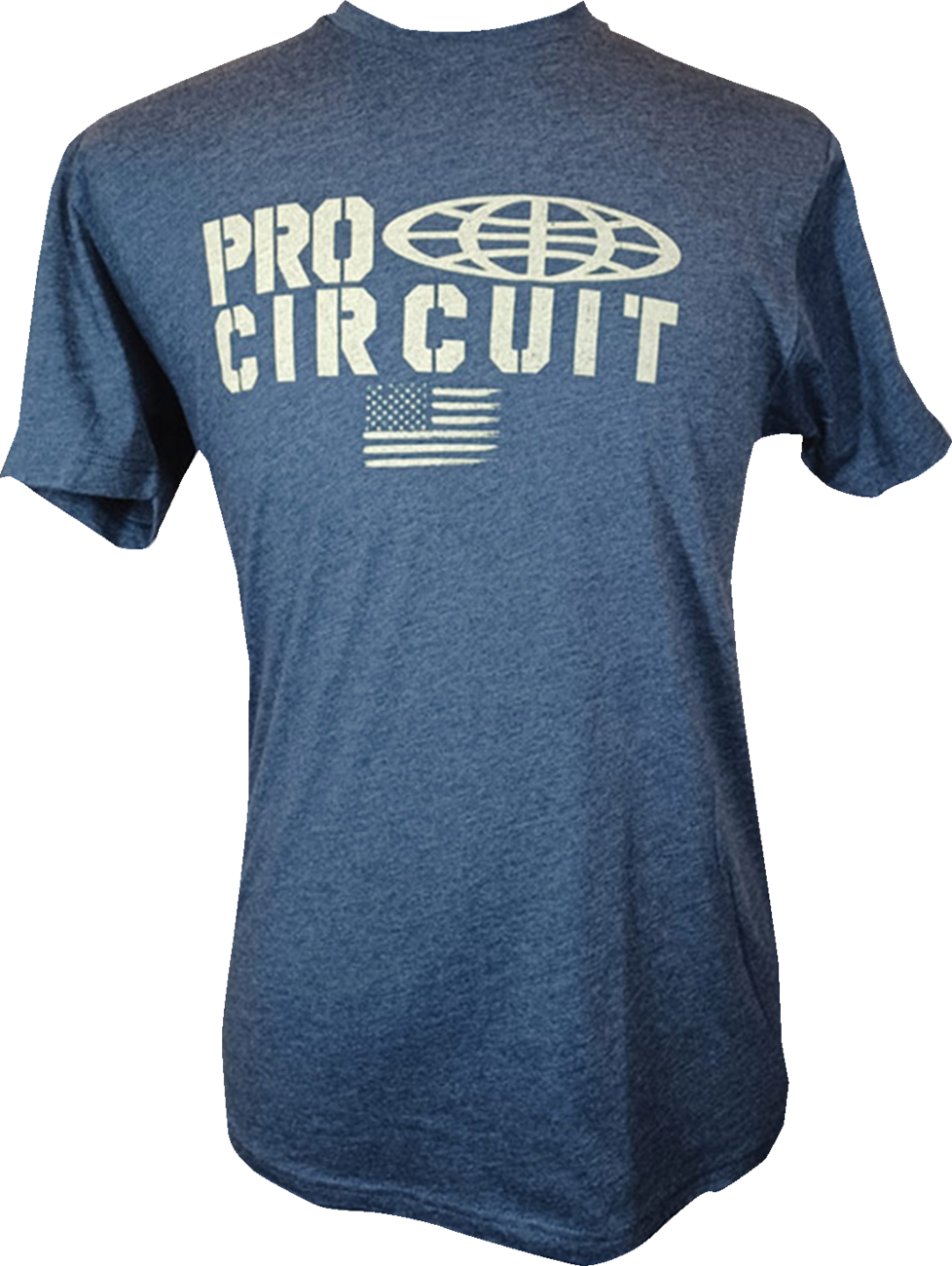 PRO CIRCUIT Logo Flag T-Shirt - Heather Navy - Small