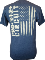 PRO CIRCUIT Logo Flag T-Shirt - Heather Navy - Small