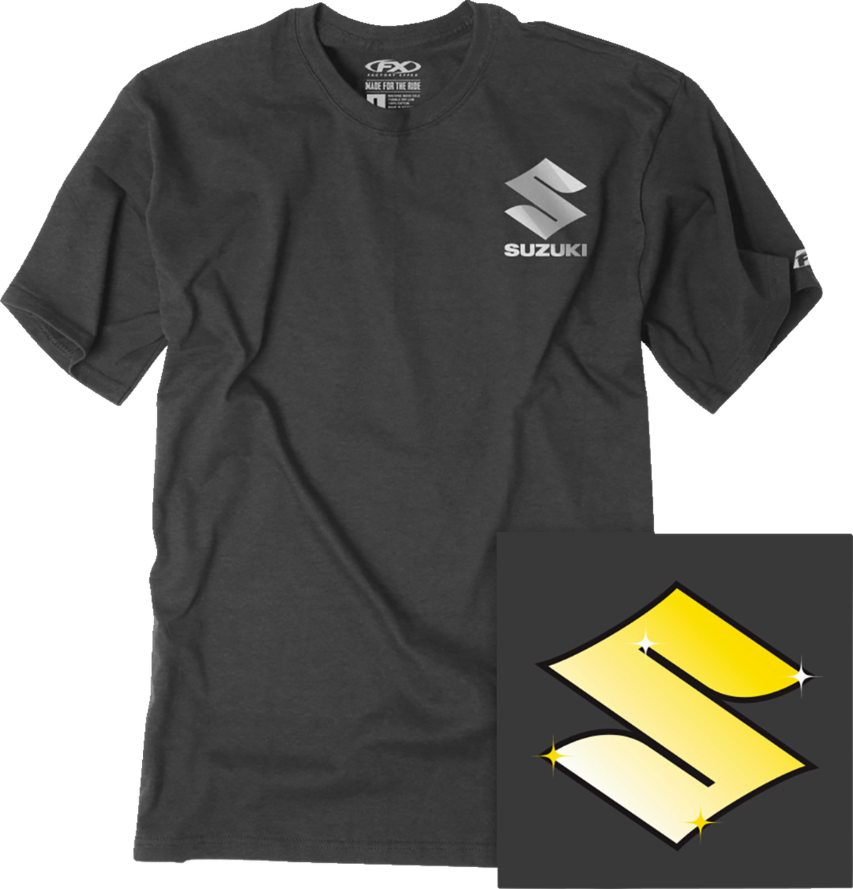 Factory Effex Suzuki Bling T-Shirt - Heather Charcoal