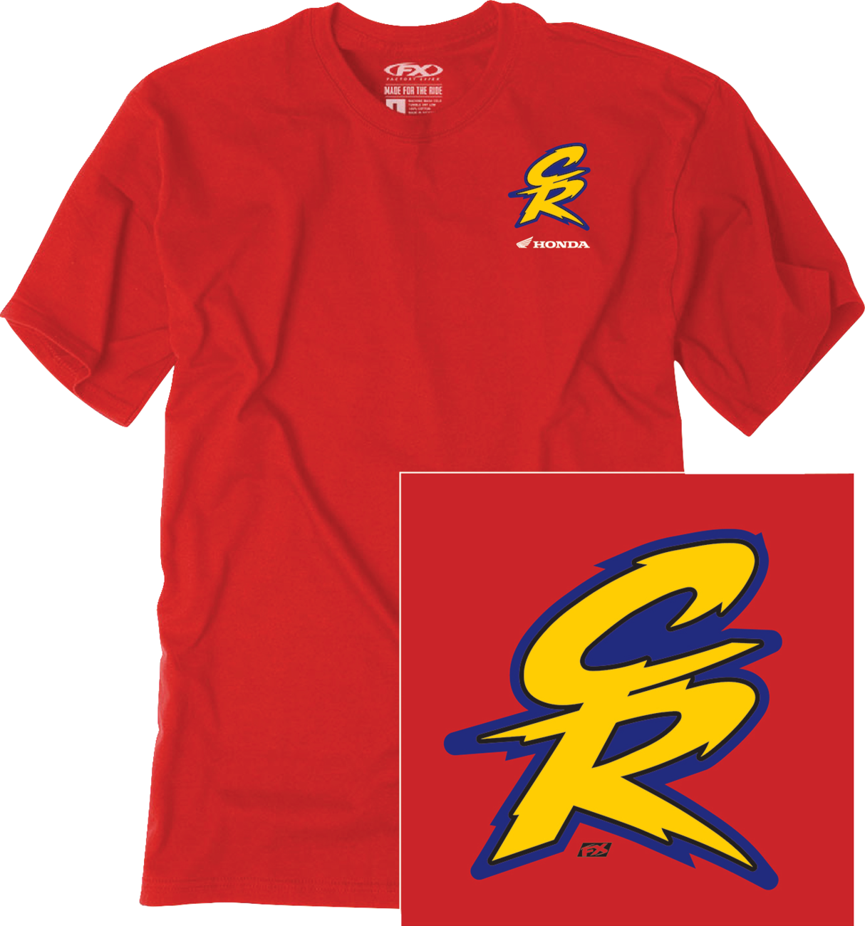 Factory Effex Tee Honda Retro Cr - Red