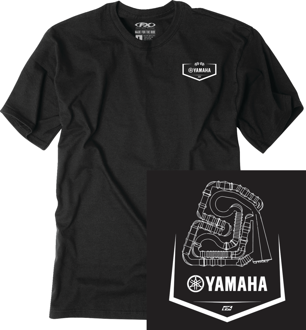 Factory Effex Tee Yamaha Track - Black