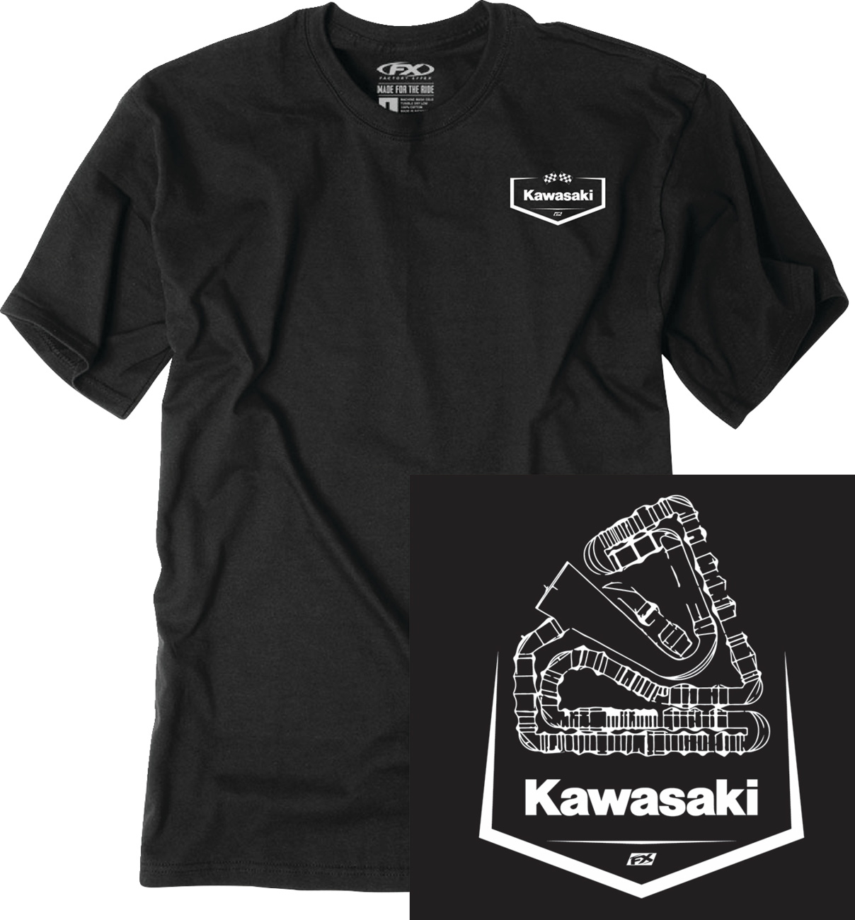 Factory Effex Tee Kawasaki Track - Black