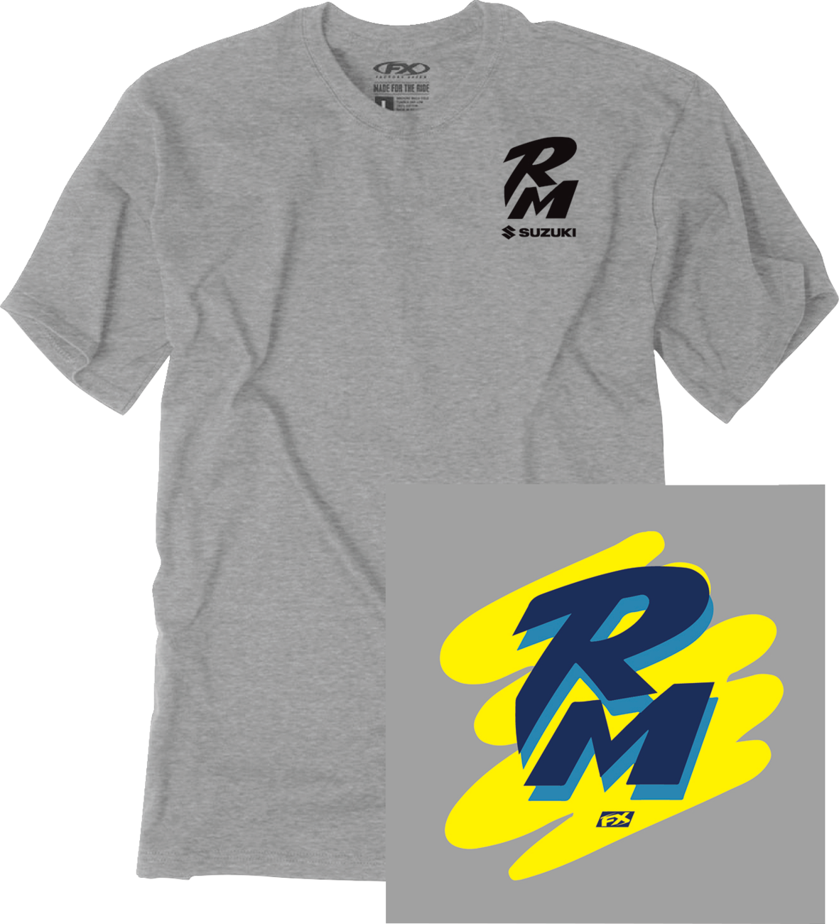 Factory Effex Tee Suzuki Retro Rm Hthr - Gray