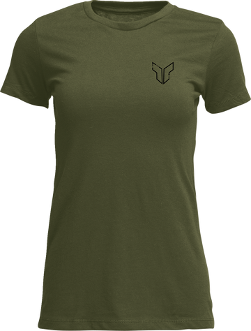 Thor Tee Womens Patched Up Military Green