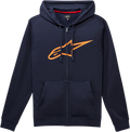 ALPINESTARS Ageless II Zip Hoodie - Navy/Orange - Large