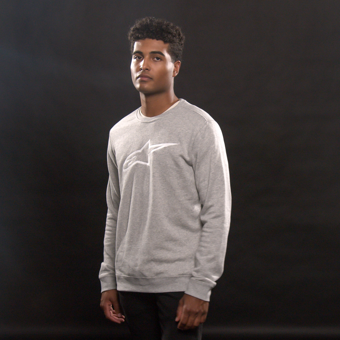 ALPINESTARS Ageless Crew Fleece - Heather Gray/White - Medium