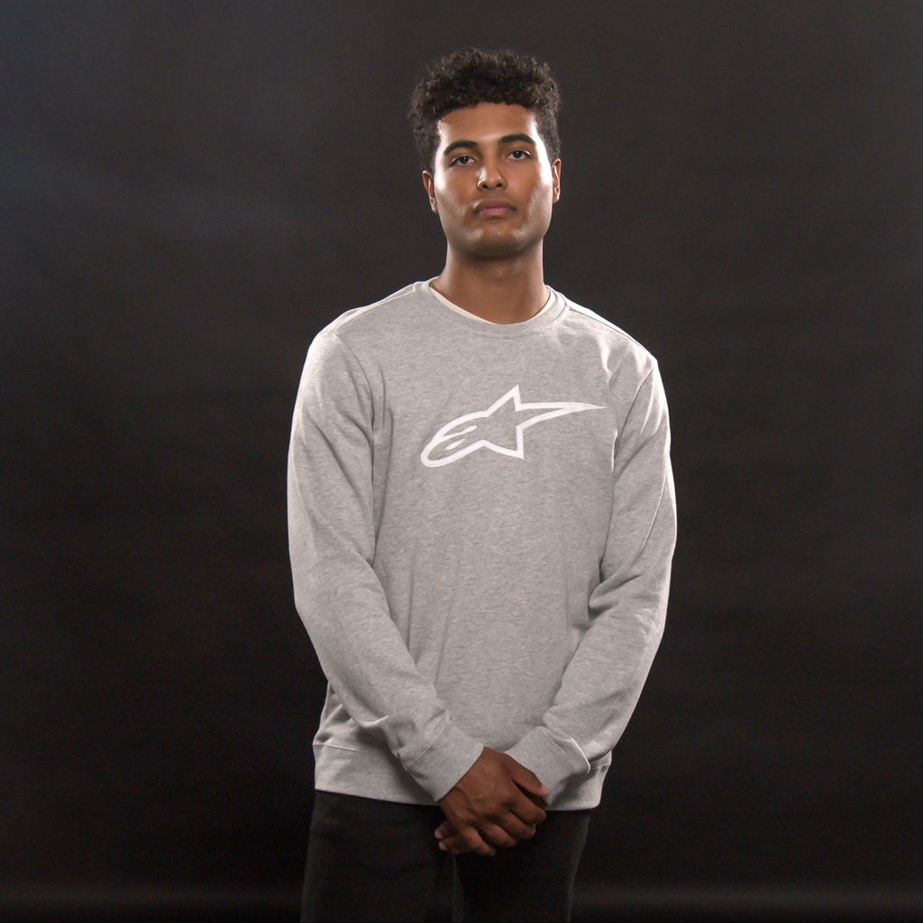 ALPINESTARS Ageless Crew Fleece - Heather Gray/White - Medium