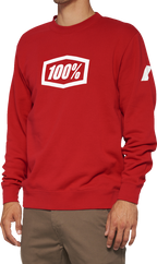 100% Icon Long-Sleeve Fleece Sweatshirt - Red