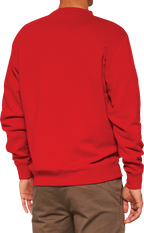 100% Icon Long-Sleeve Fleece Sweatshirt - Red