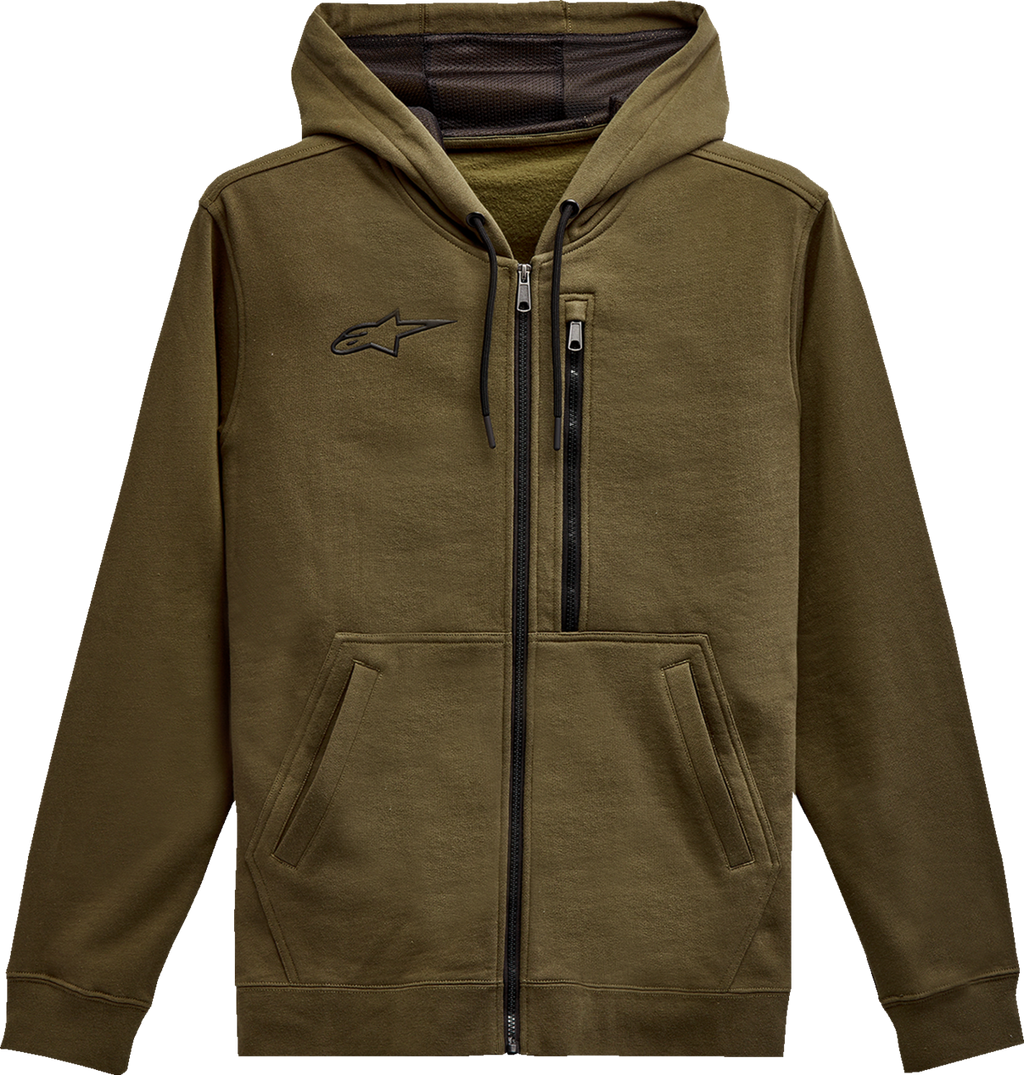 ALPINESTARS Asymmetrical Zip-up Hoodie - Military - Large