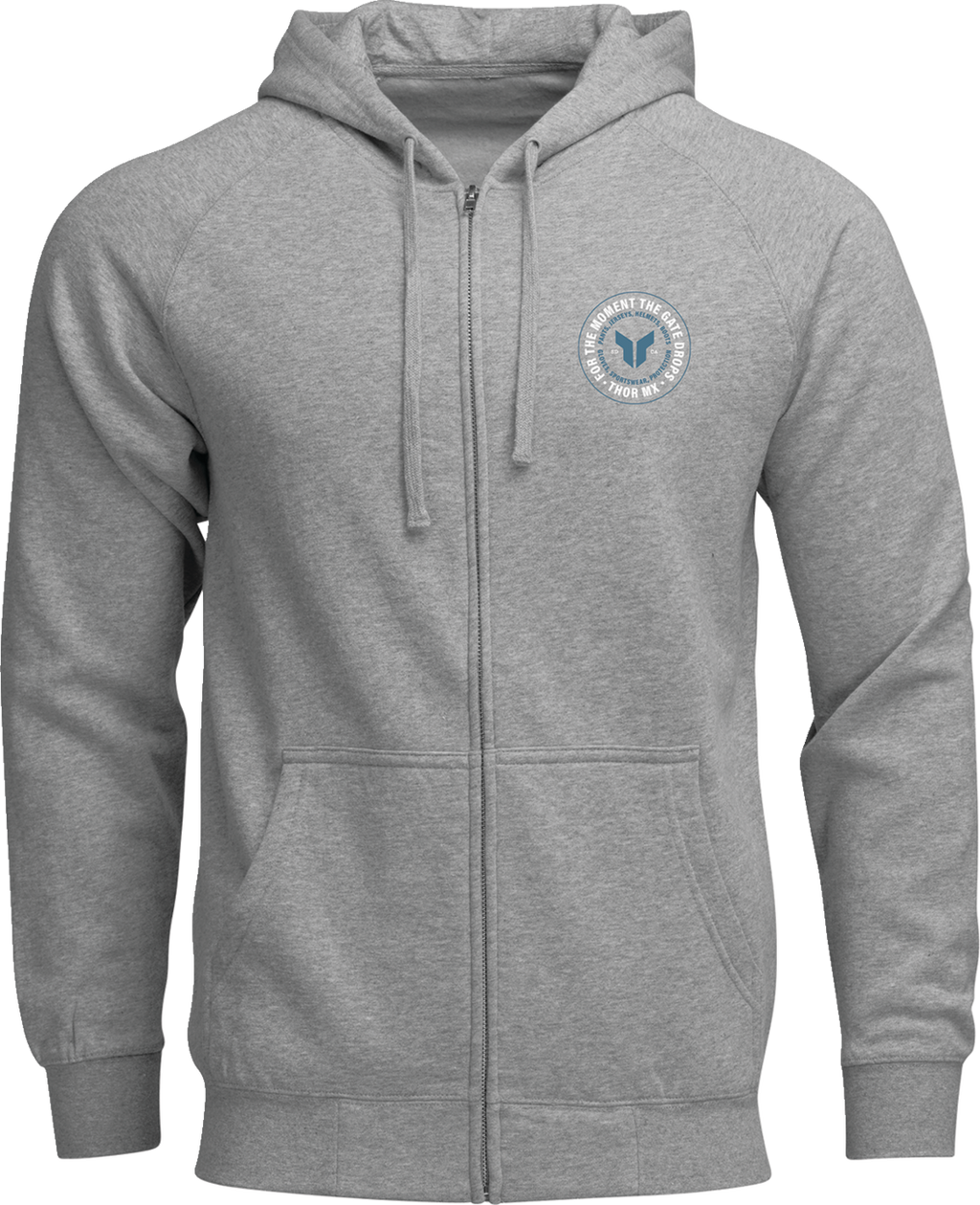 Thor Badge Zip-Up Hoodie - Heather Gray