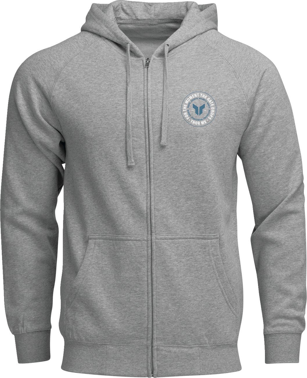 Thor Badge Zip-Up Hoodie - Heather Gray
