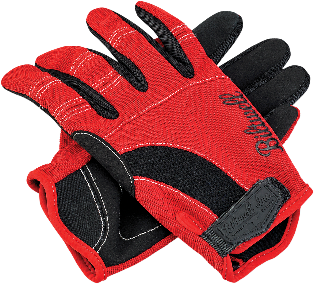 Biltwell Moto Gloves - Red/Black/White