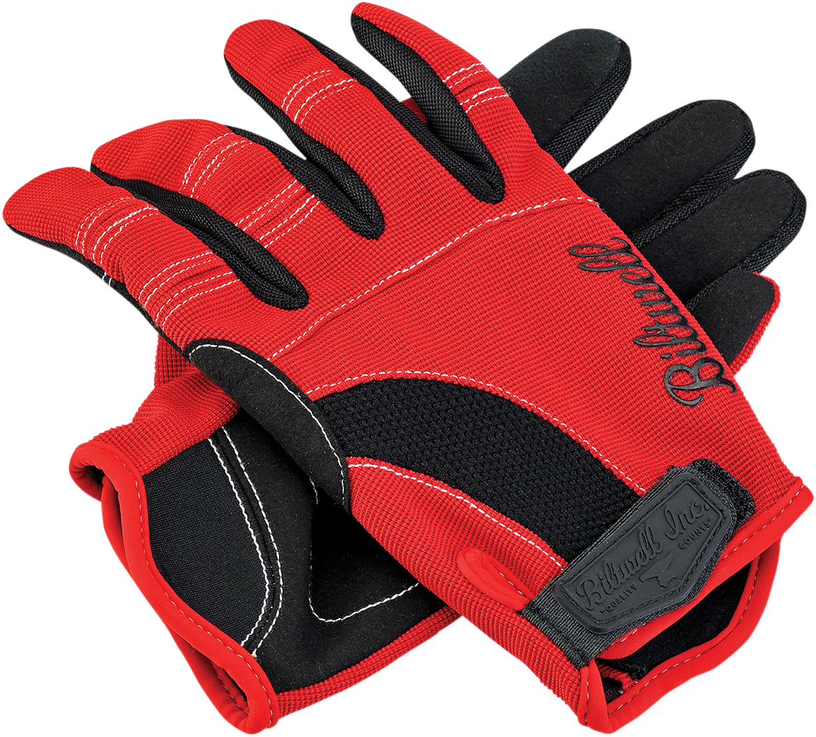 Biltwell Moto Gloves - Red/Black/White