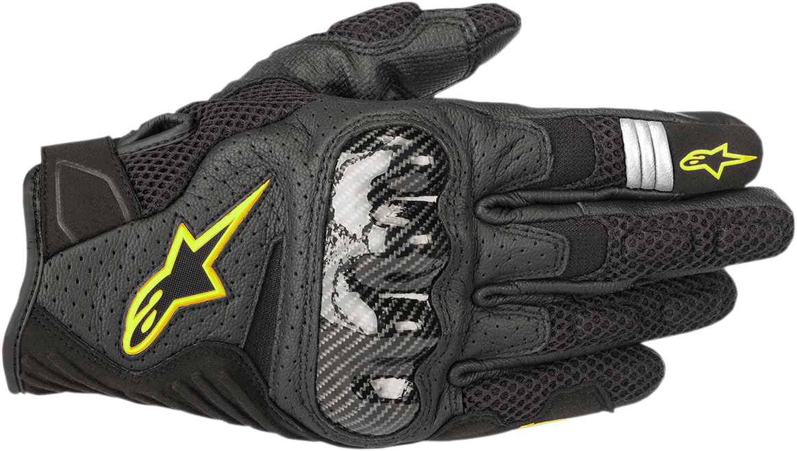 ALPINESTARS SMX-1 Air V2 Gloves - Black/Fluo Yellow - Large