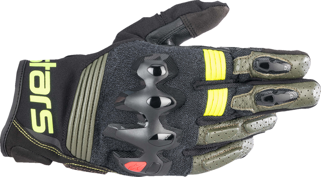 ALPINESTARS Halo Gloves - Forest Black/Fluo Yellow - XL