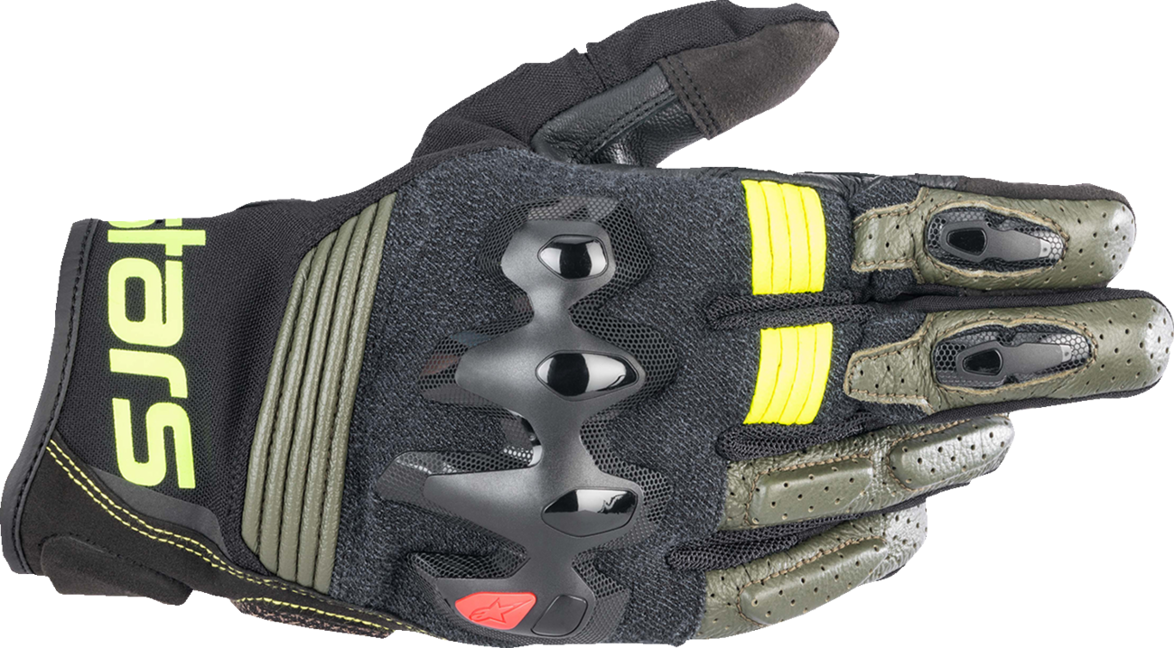 ALPINESTARS Halo Gloves - Forest Black/Fluo Yellow - XL