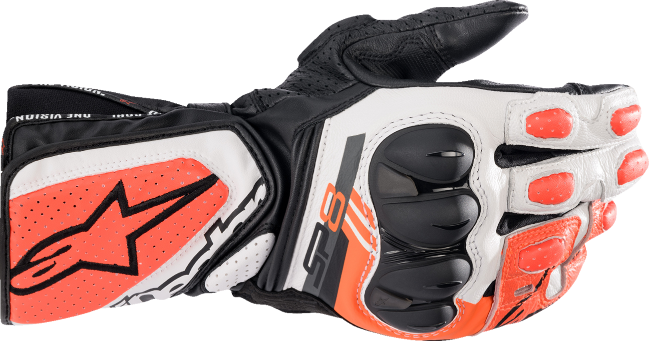 ALPINESTARS SP-8 V3 Gloves - Black/White/Fluo Red - 2XL