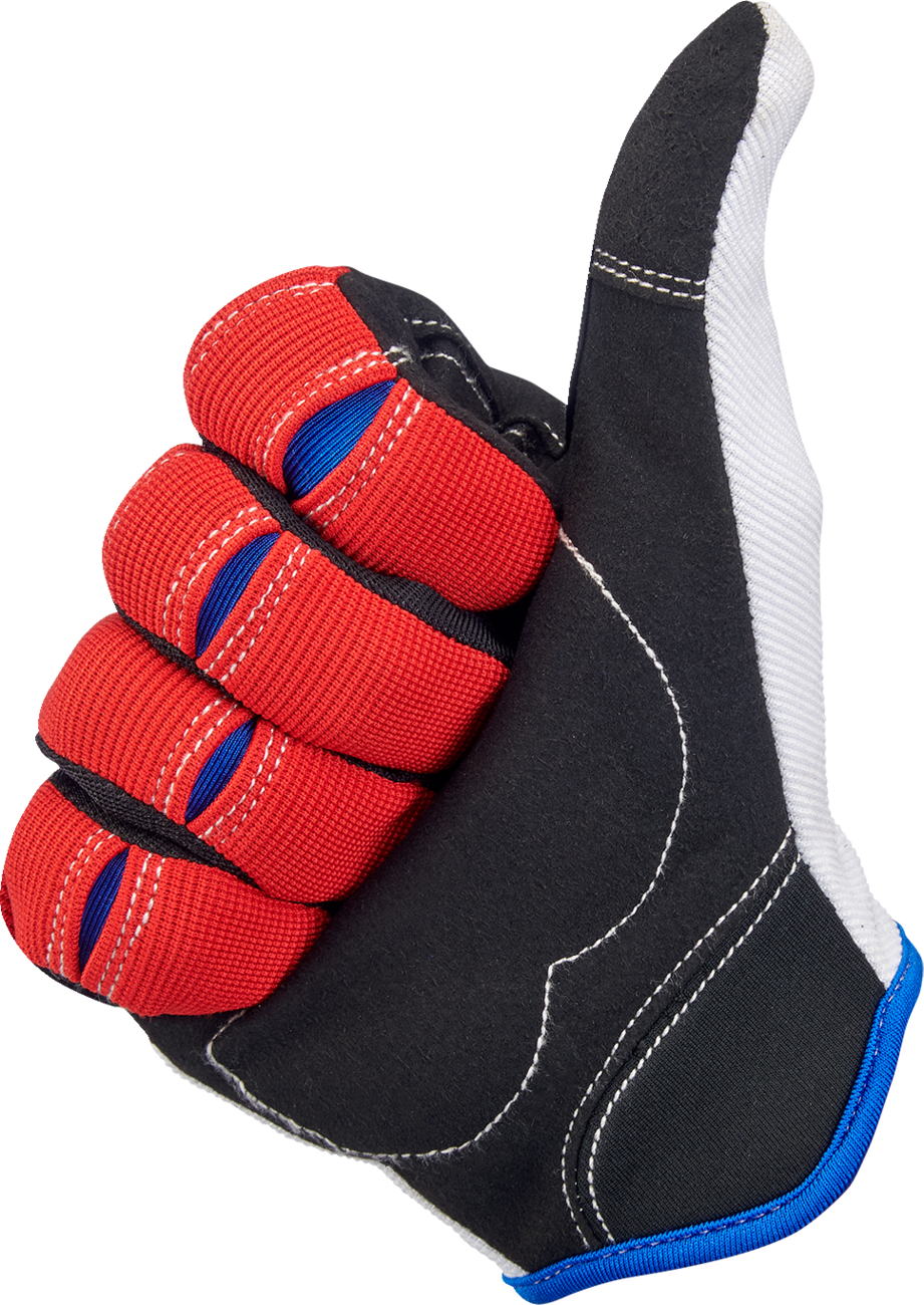 Biltwell Moto Gloves - Red/White/Blue