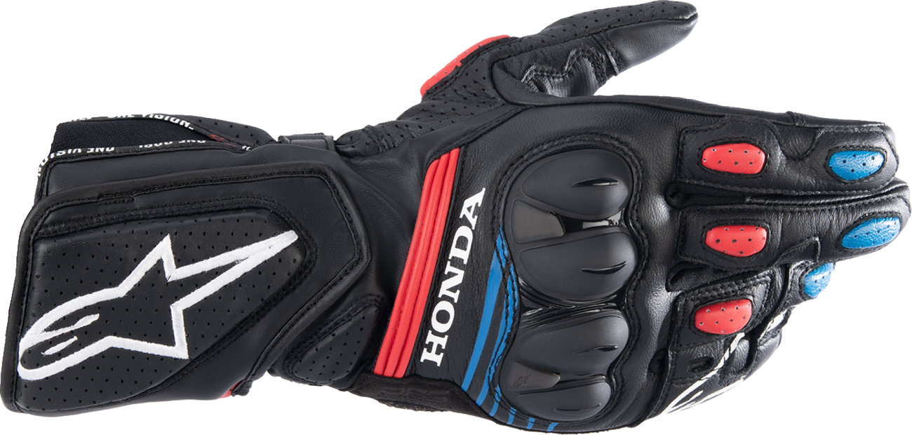 ALPINESTARS Honda SP-8 V3 Gloves - Black/Bright Red/Blue - Small