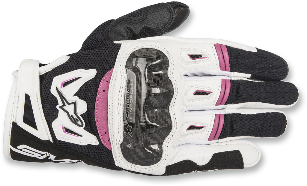 Alpinestars Stella SMX-2 Air Carbon V2 Gloves - Black/White/Fuchsia