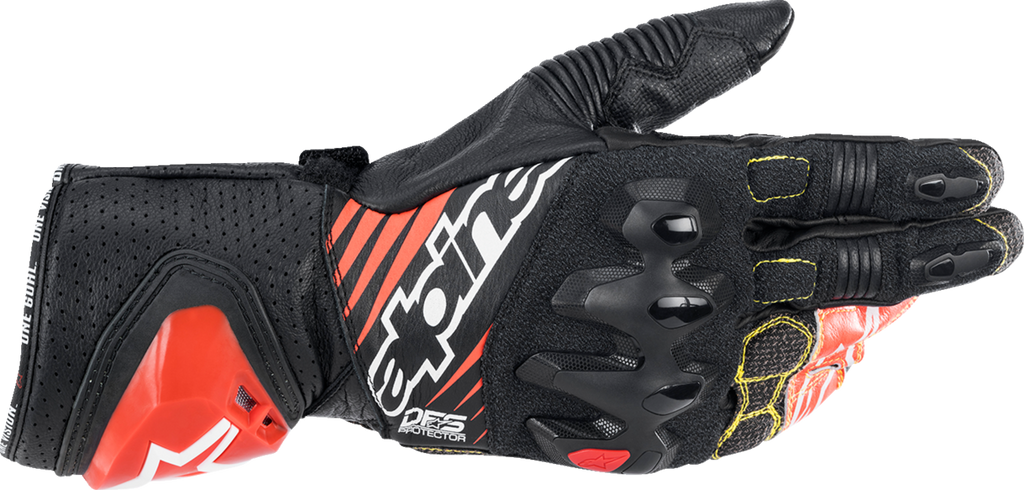 Alpinestars GP Tech V2 S Gloves - Black/White/Fluo Red