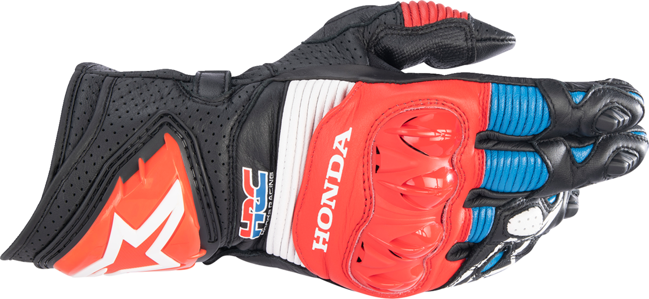 Honda GP Pro R3 Gloves - Black/Bright Red/Blue - 2XL (1)