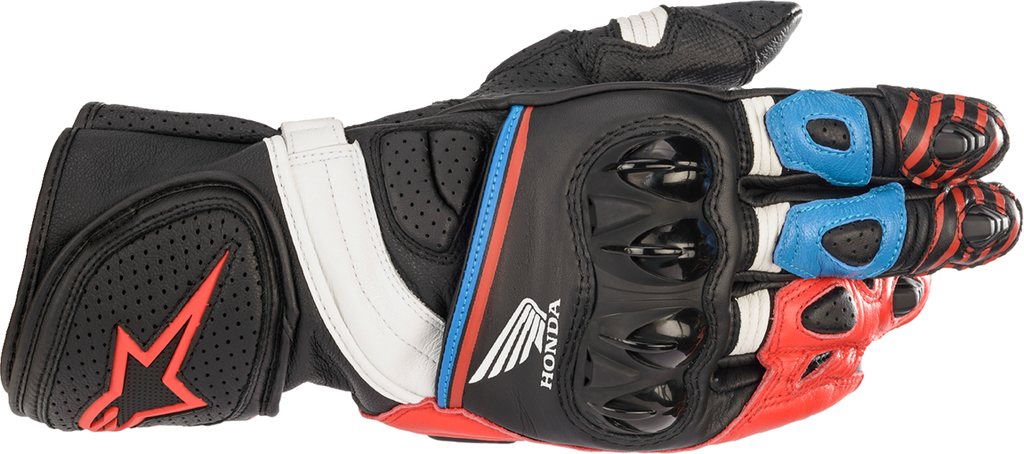 ALPINESTARS Honda GP Plus R v2 Gloves - Black/Bright Red/Blue - 2XL