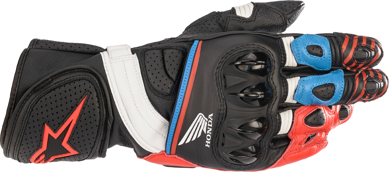 ALPINESTARS Honda GP Plus R v2 Gloves - Black/Bright Red/Blue - 2XL