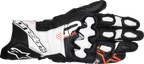 ALPINESTARS GP Plus R V3 Leather Gloves - Black/White/Fluo Red - Small