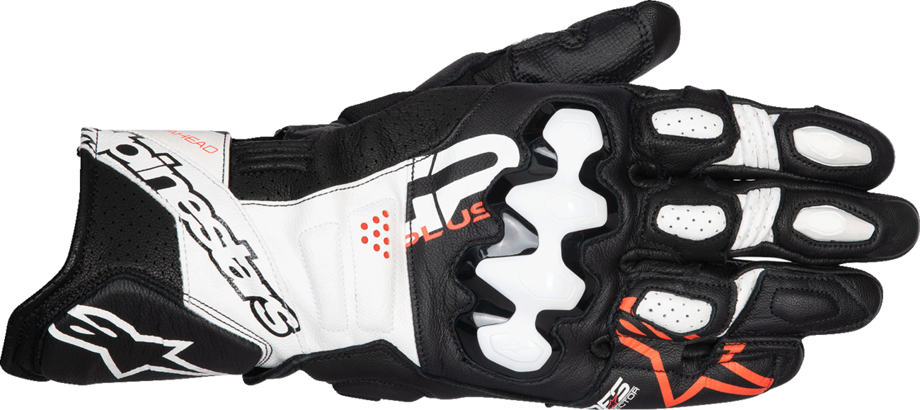 ALPINESTARS GP Plus R V3 Leather Gloves - Black/White/Fluo Red - Small