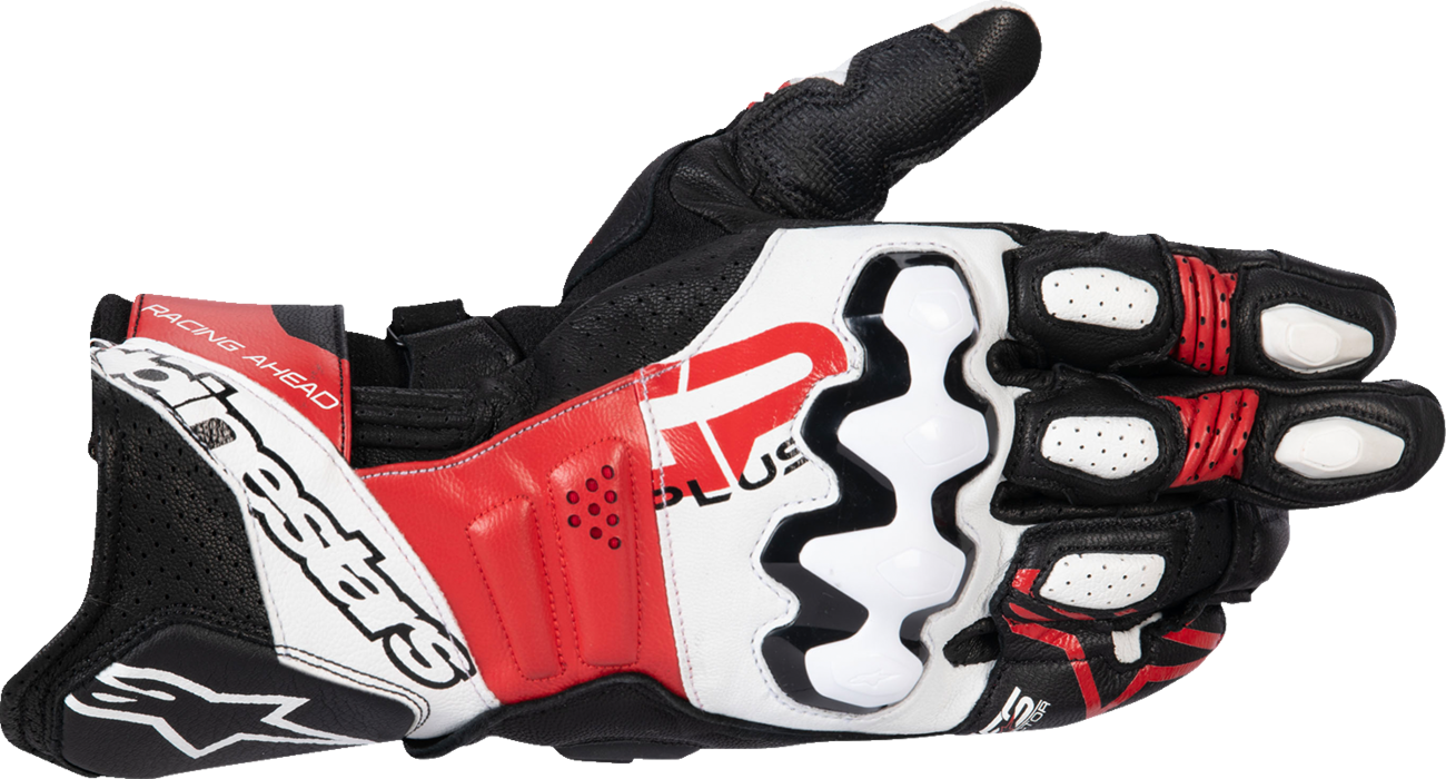 ALPINESTARS GP Plus R V3 Leather Gloves - Black/White/Bright Red - Small
